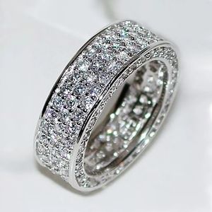 NEW WEDDING SPARKLY ENGAGEMENT WHITE DIAMOND BAND RING